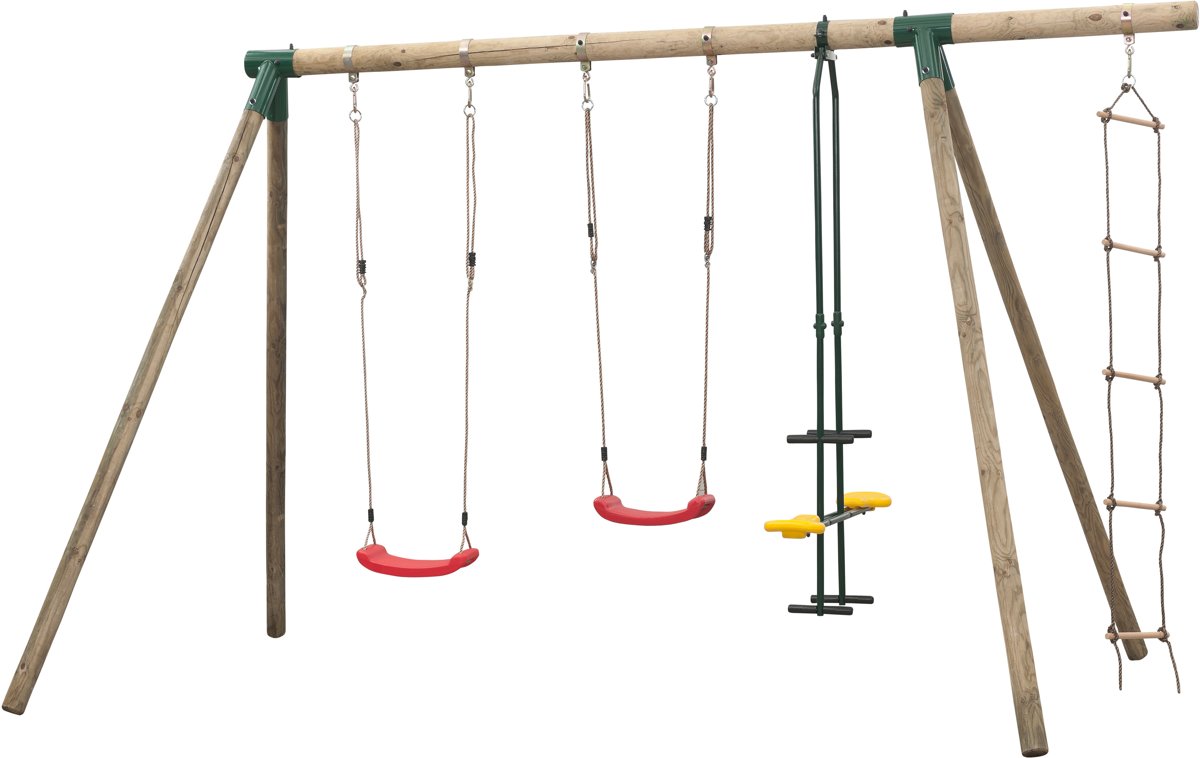 Dubbele schommel met touwladder/duoschommel - SwingKing Danielle compleet