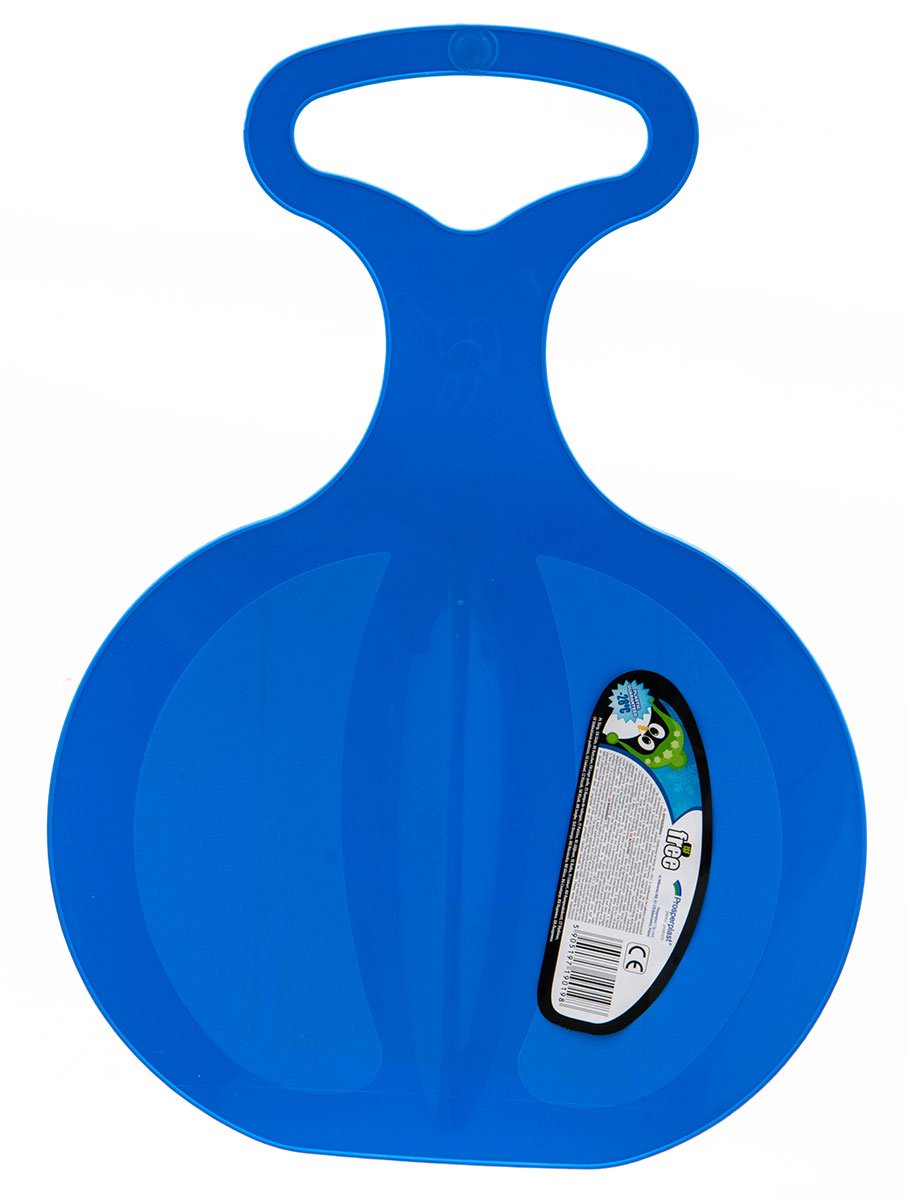 1 Rode en 1 Blauwe Pannenkoekslee met 2 gratis sneeuwbalmakers - Slee - Winterspeelgoed - Sneeuwballen - ijspret