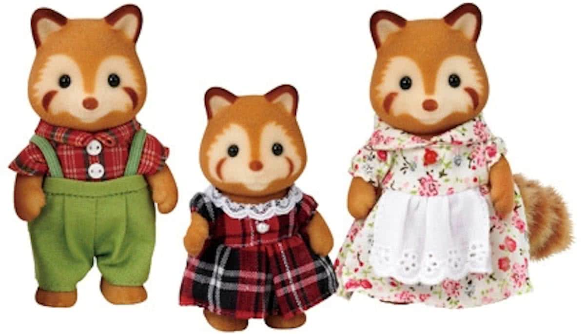 Sylvanian Families Rode Panda Familie