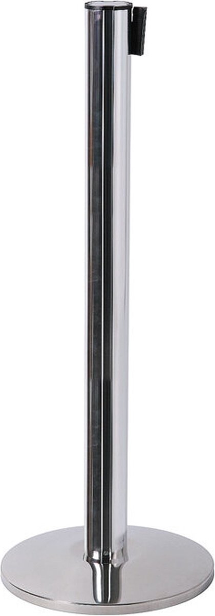 Afzetpaal Flexi Chroom met 2,7 M Trekband Zwart - Syna BBCHROME