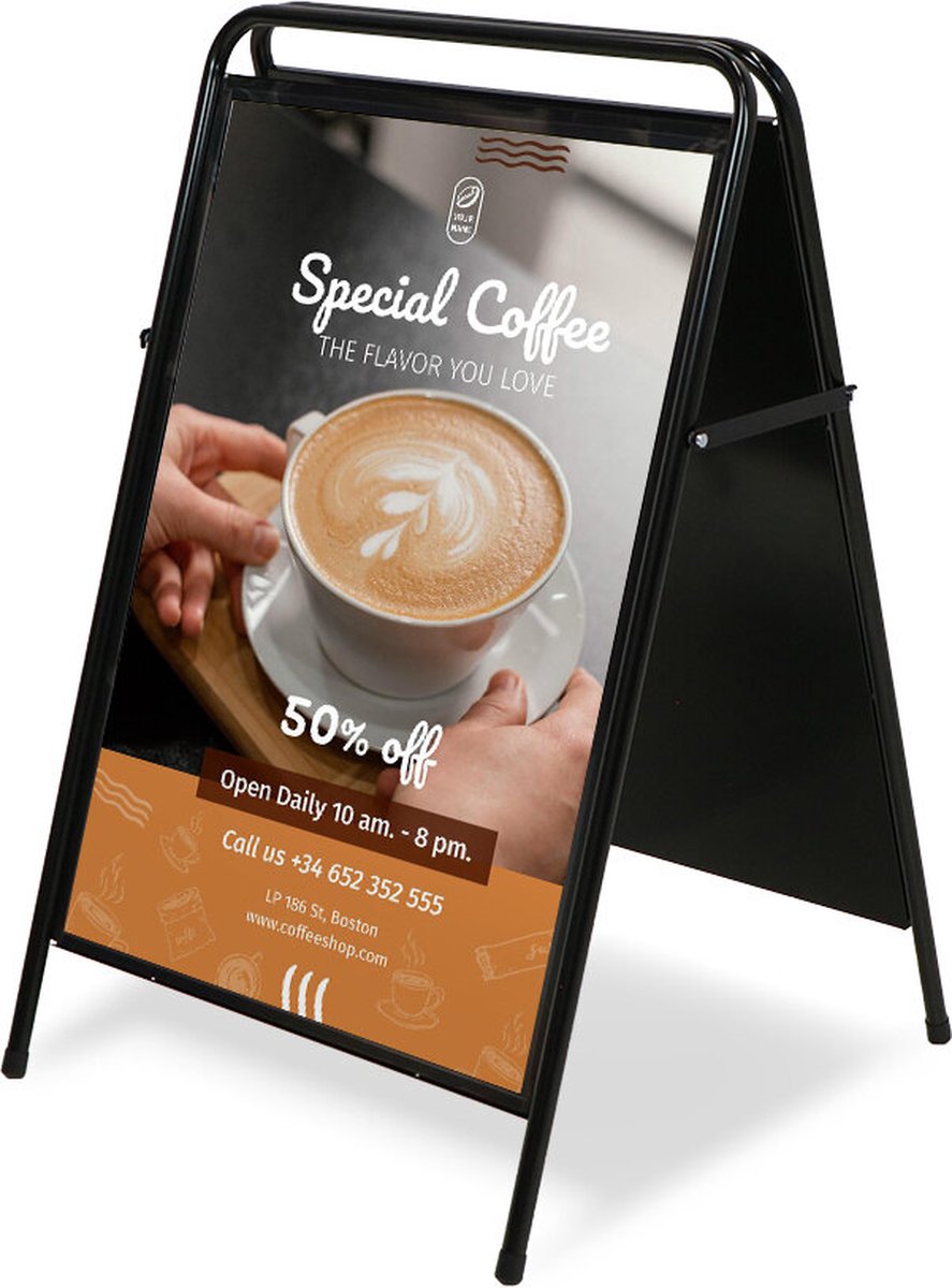   A Board Elegant Steel 70 X 100 cm - ZPES70X100BL