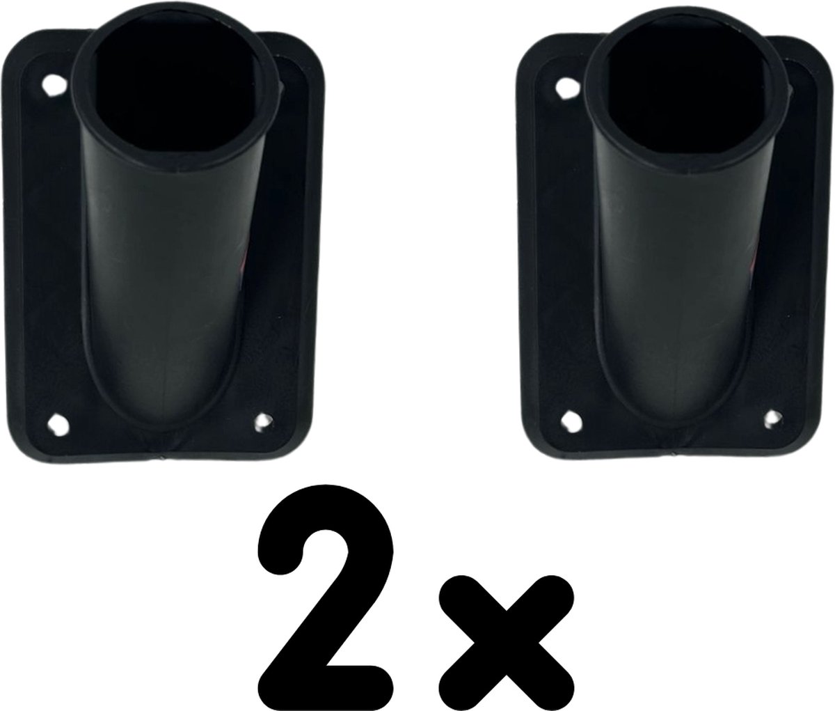 Synx Tools Vlaggenstokhouder set van 2 Zwart Kunststof - vlaggenstokhouder - vlaggenstok - nederlandse vlag - vlaggen - vlaggenmast