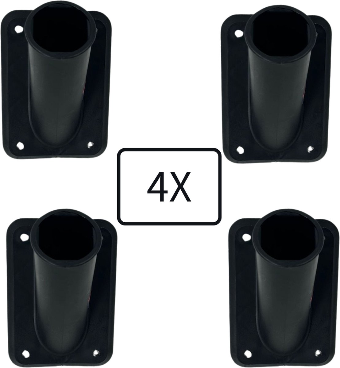 Synx Tools Vlaggenstokhouder set van 4 Zwart Kunststof - vlaggenstokhouder - vlaggenstok - nederlandse vlag - vlaggen - vlaggenmast