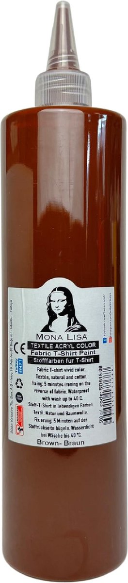 Südor Textielverf 500 ml, bruin.Wasbestendige textielverf voor lichte stoffen. Wasmachinebestendig, wasbestendig. Fixatie door strijken