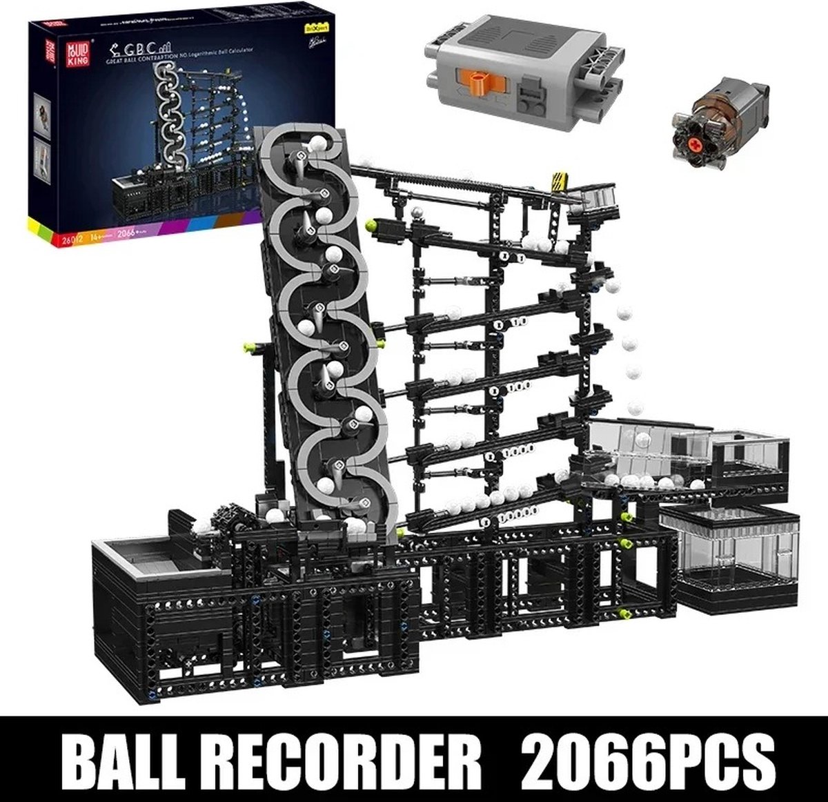  ® Bouwstenen set ballen racebaan 2066 stuks - Electrisch - Cadeau speelgoed - Logaritmische bal calculator