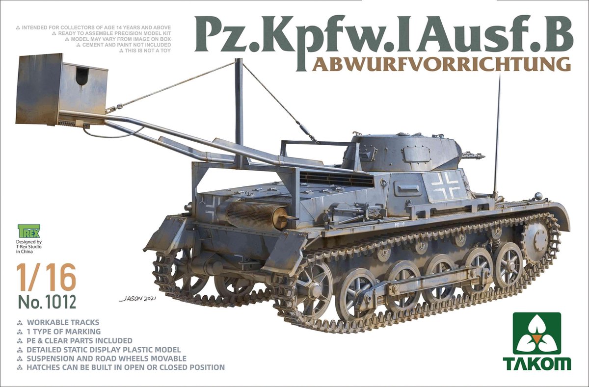 1:16 Takom 1012 Pz.Kpfw. I Ausf.B Abwurfvorrichtung Plastic kit