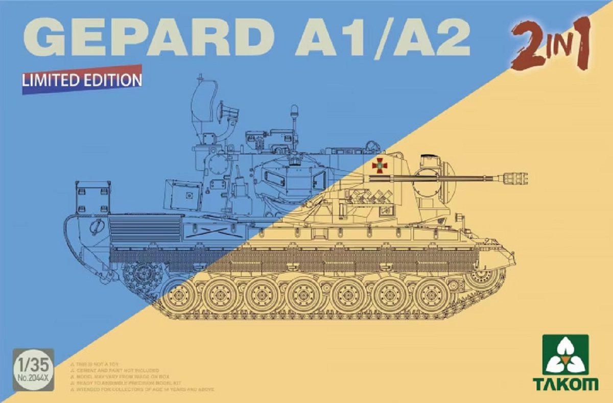 1:35 Takom 2044X Gepard A1/A2 - 2in1 Limited Edition Plastic kit