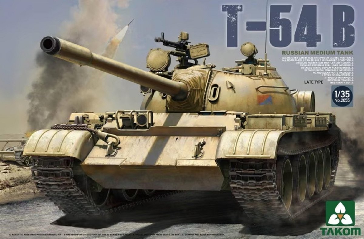 1:35 Takom 2055 T-54 B - Russian Medium Tank Late Type Plastic kit