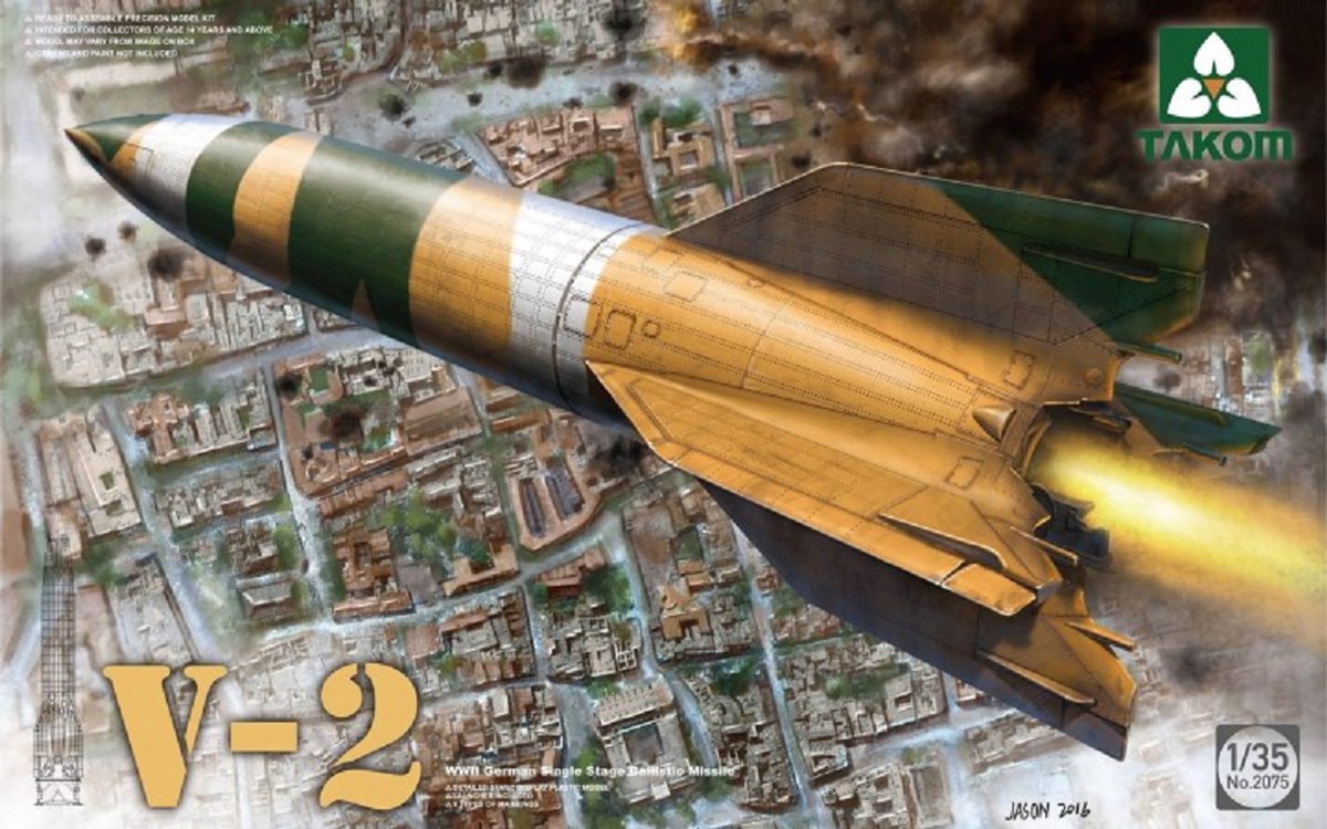 1:35 Takom 2075 V-2 WWII German Single Stage Ballistic Missile Plastic kit