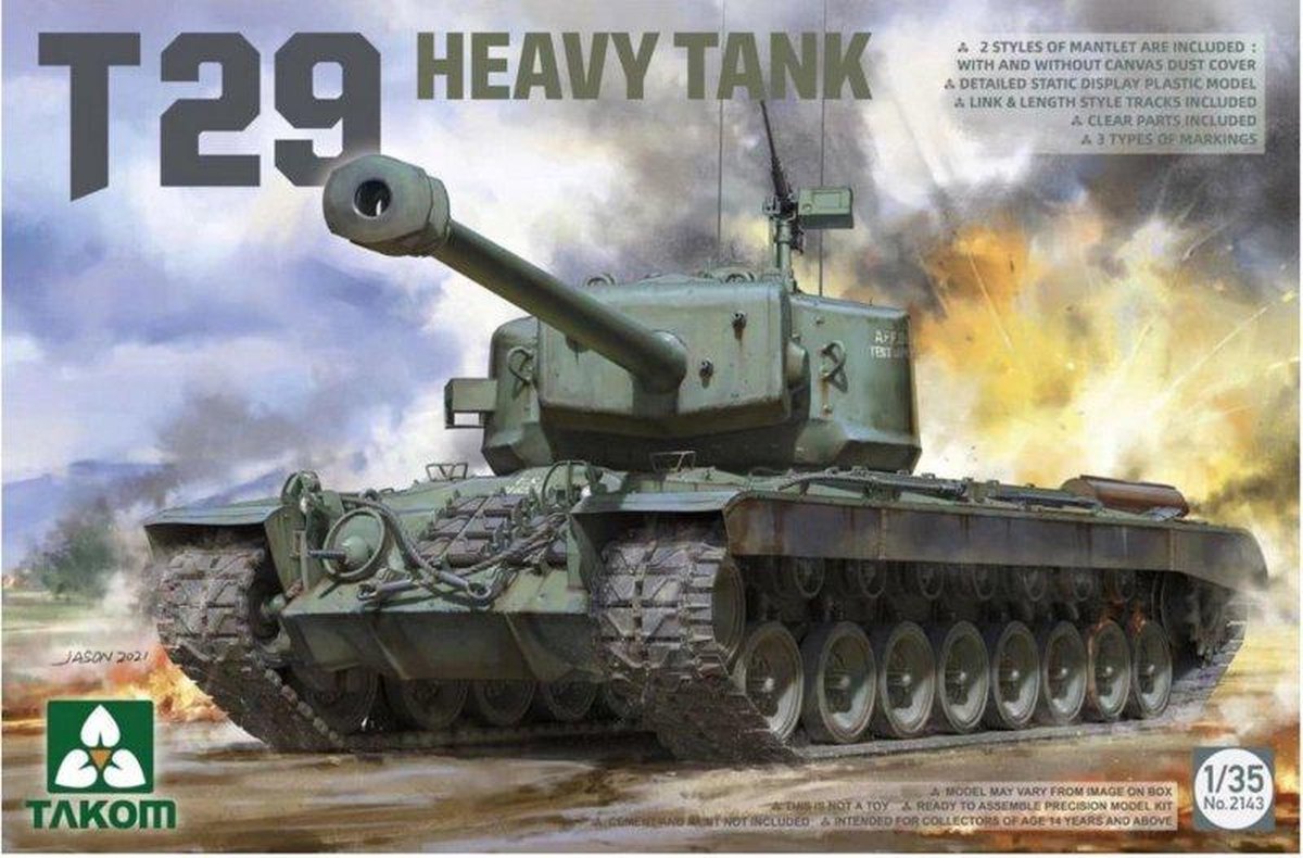 1:35 Takom 2143 U.S. Heavy Tank T29  Plastic kit