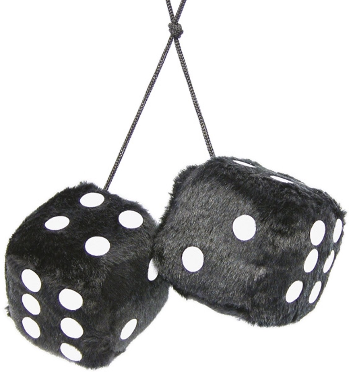 Autospiegel Dobbelsteen - Pluche - Zwart