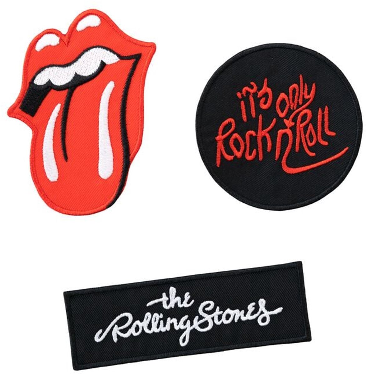 The Rolling Stones Patches 3-er Set the Rolling Stones Unisex Patch - Neutraal - Standard