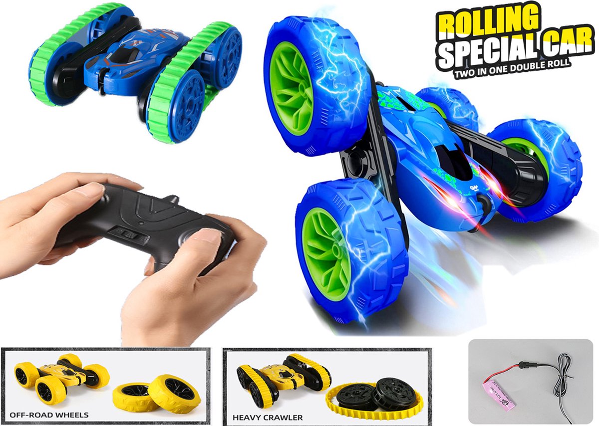 RC Stunt Car Crawler RAPIDLY 1:16 - 2IN1 afstand bestuurbaar speelgoed Stuntauto 2.4GHZ - Oplaadbaar