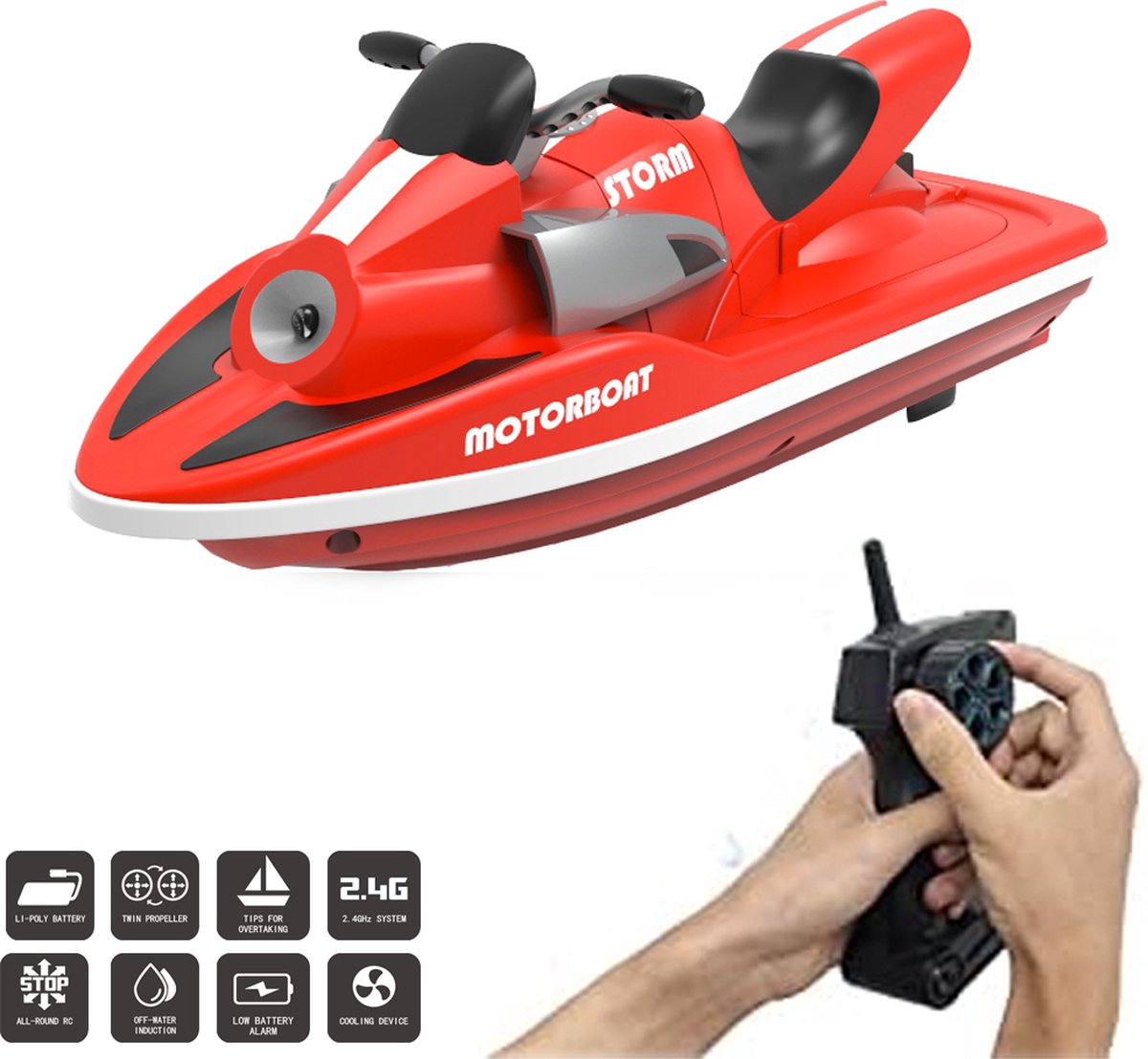 RC jetski RISE H137 boot - oplaadbaar - 2.4GHZ  50 meter bereik- 10km/h - 1:47