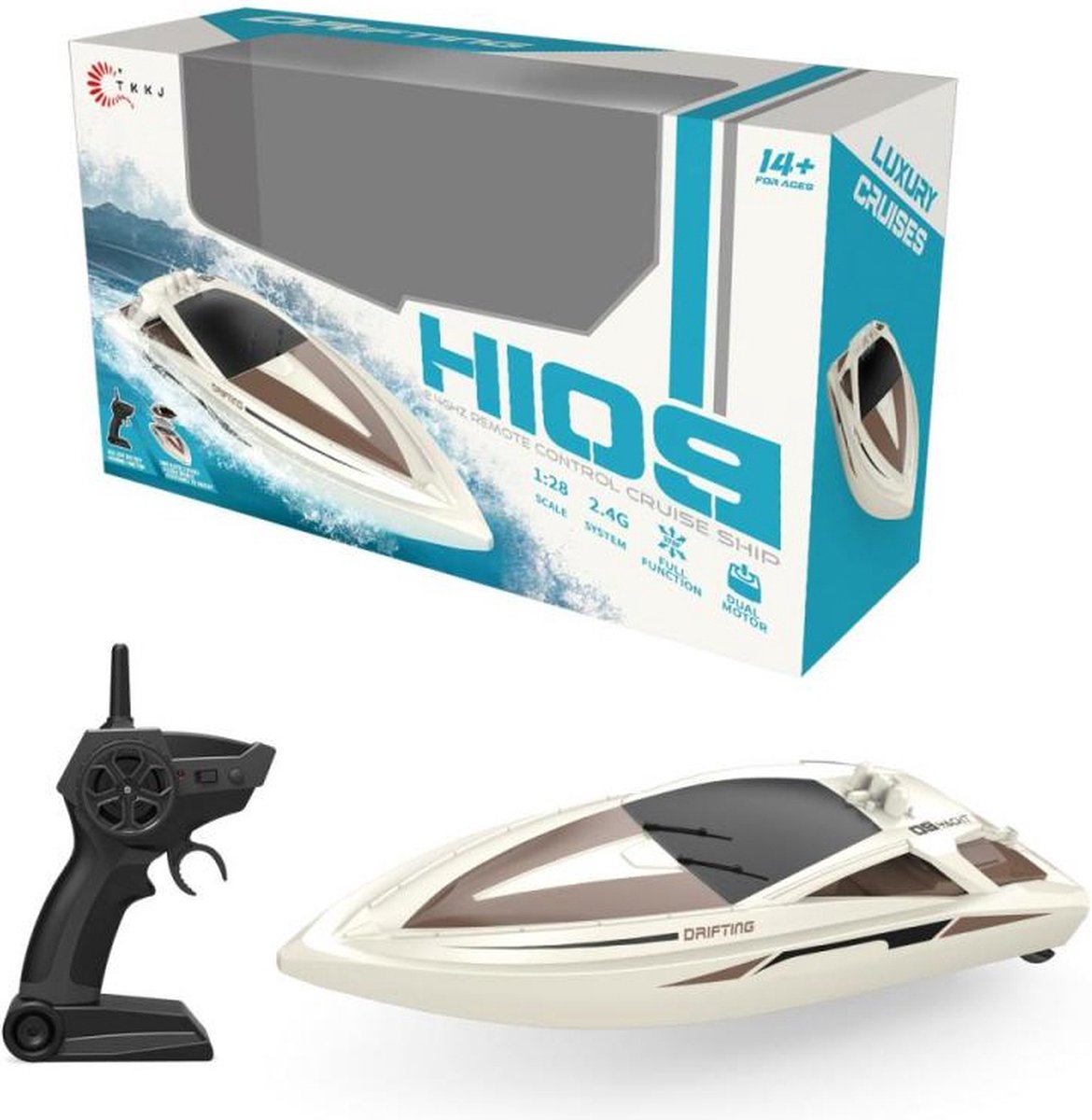 Rc Race boot 1:28 - Drifting Boat - H109 - RTR Boot - 2.4GHZ - 100M - 20KM/U