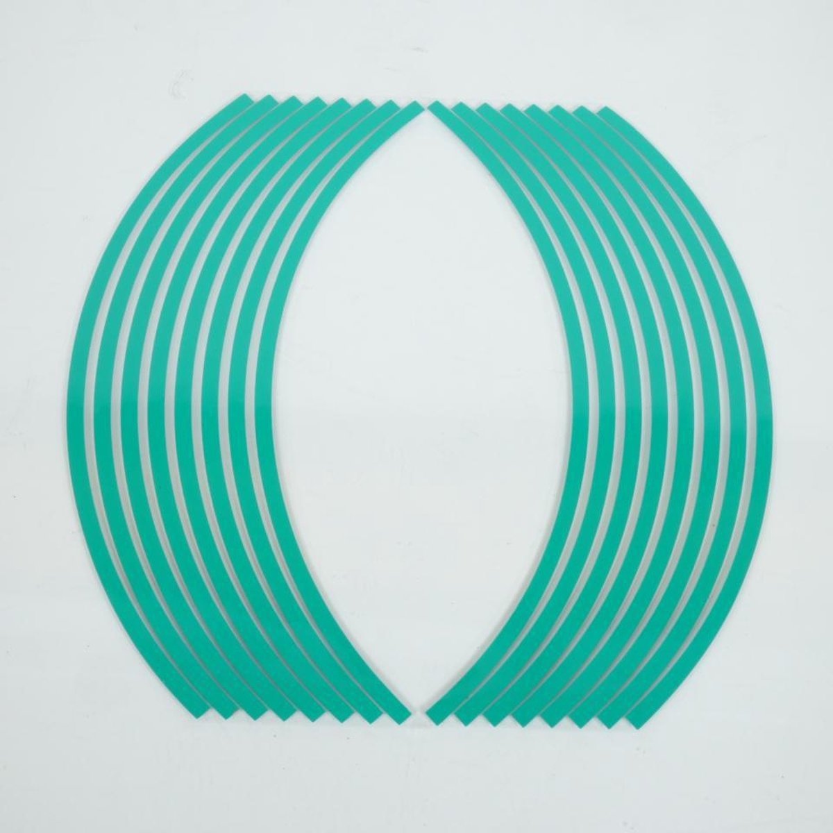 Liseré de jante autocollant vert réfléchissant   8mm pour moto jante 17 pouces