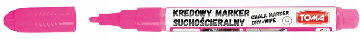 Toma TO-297 Vloeibare Krijtmarker, 1.5mm, Roze, Uitwisbaar