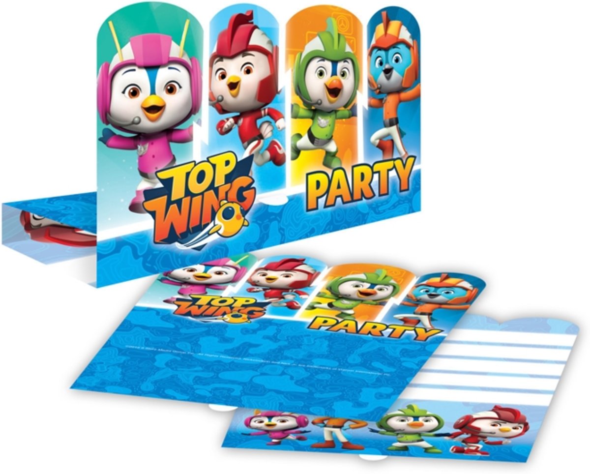 Top Wing uitnodigingen 8 st.