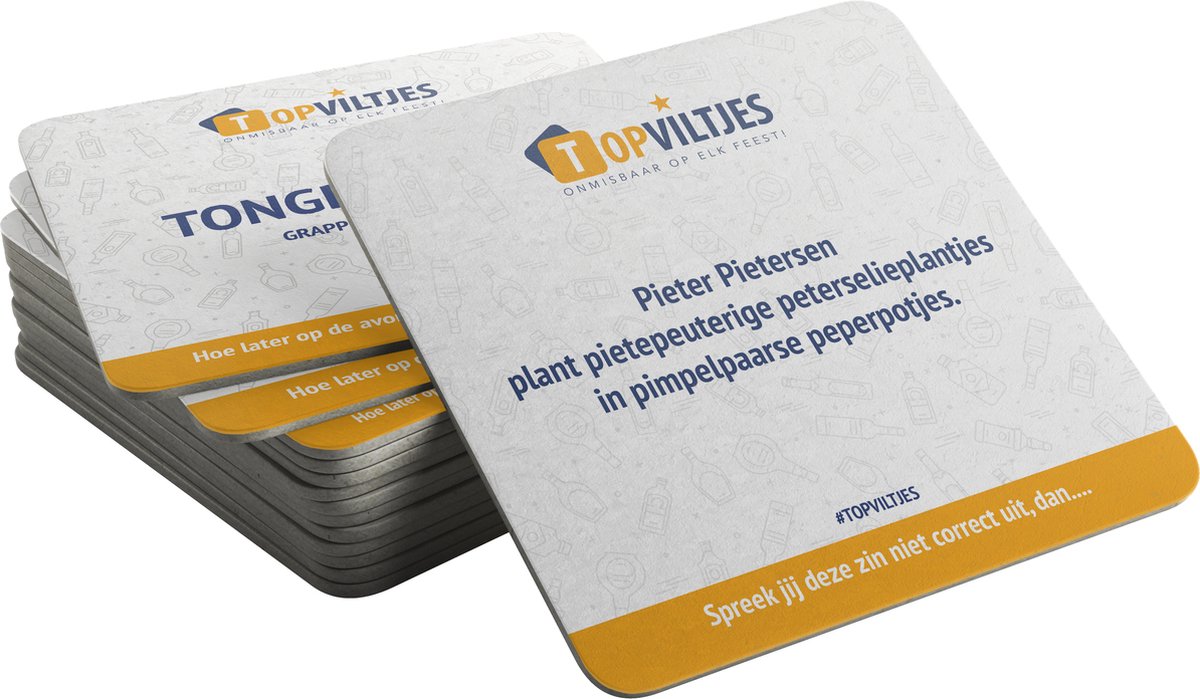 Bierviltjes Grappige Tongbrekers (mix 20 stuks)