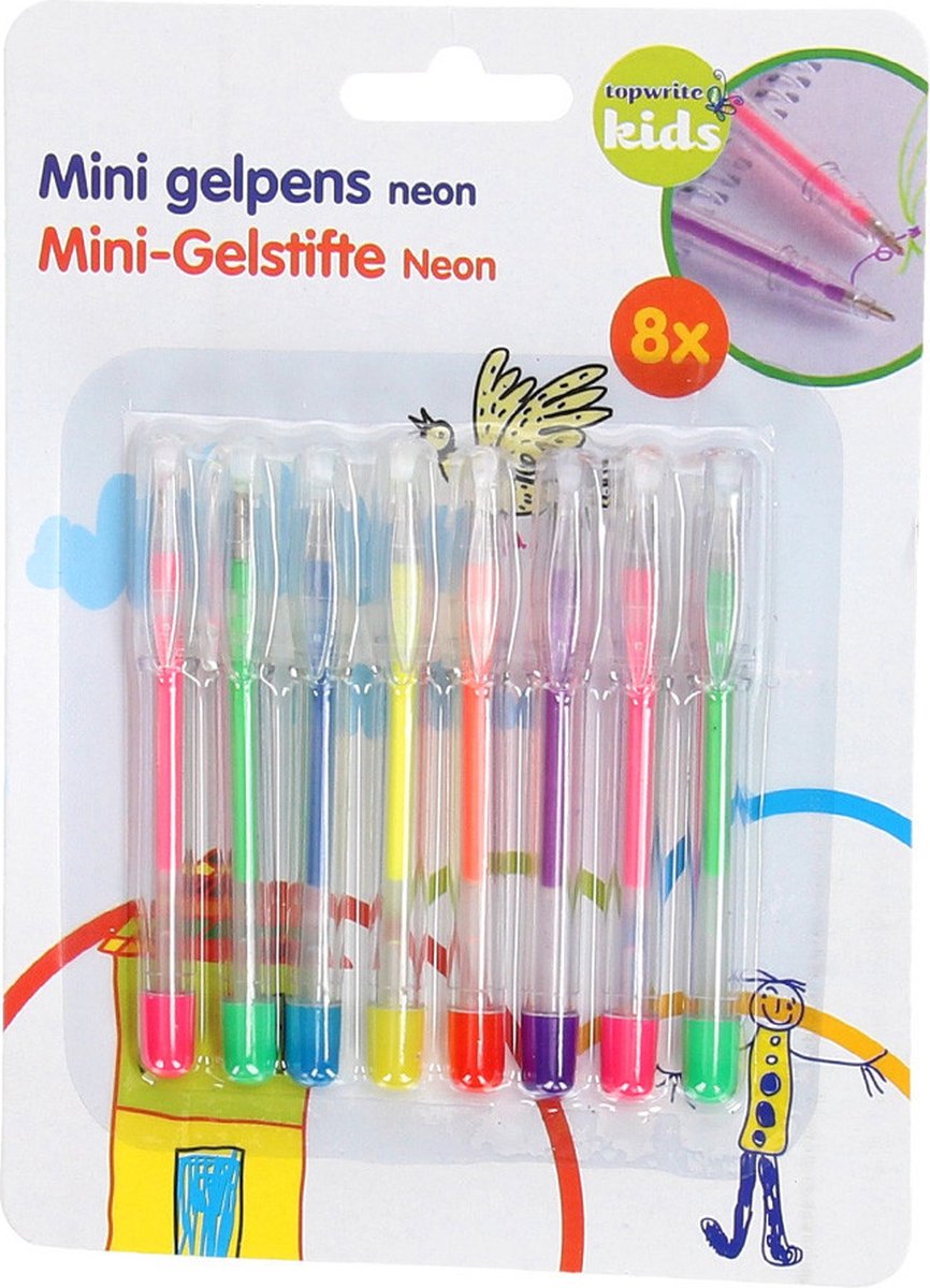 Mini Gelpennen, 8st.