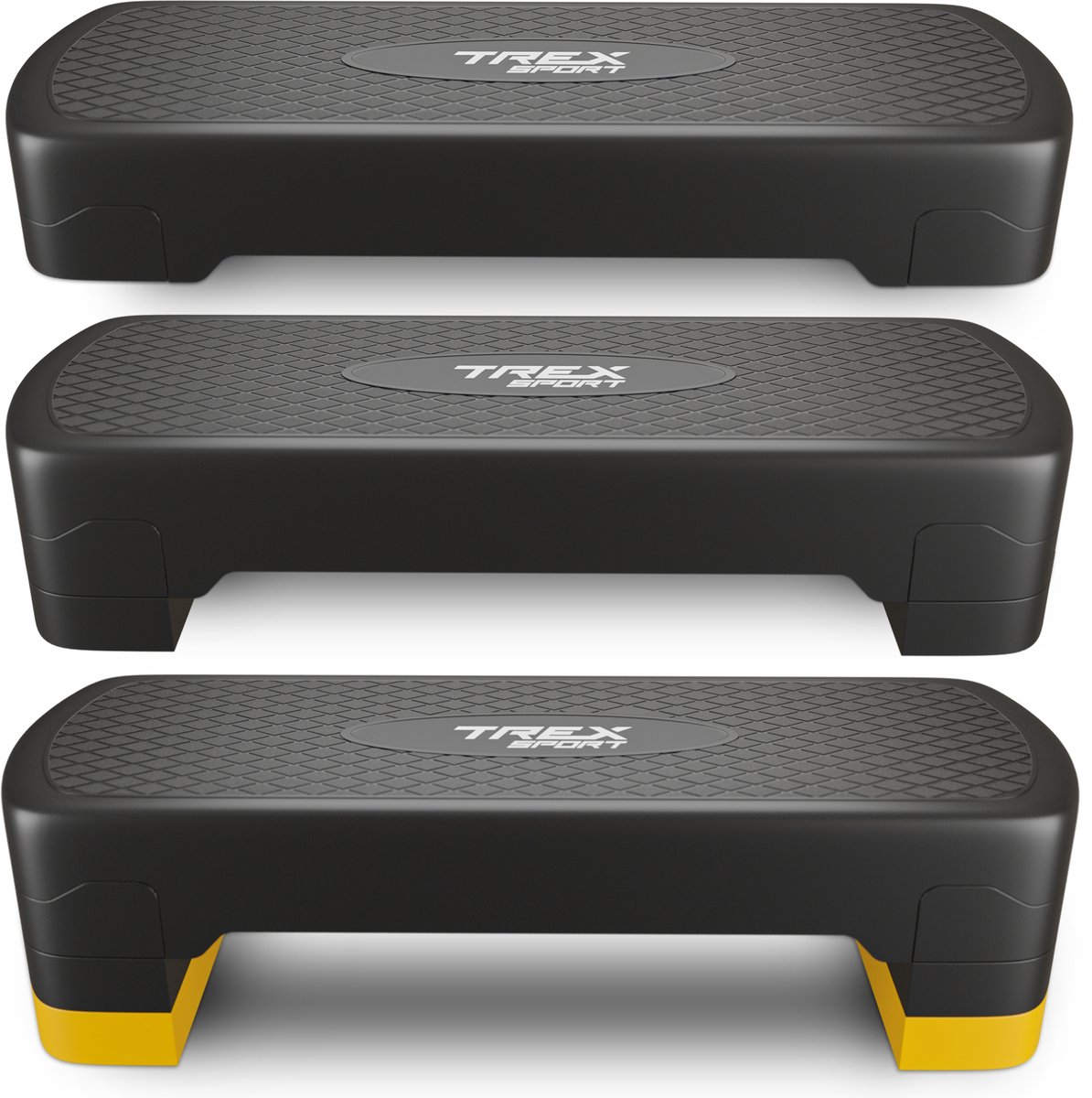 Trex Sport TX-030AS - Step - 3-niveaus - Zwart-geel - Verstelbaar - 350 kg