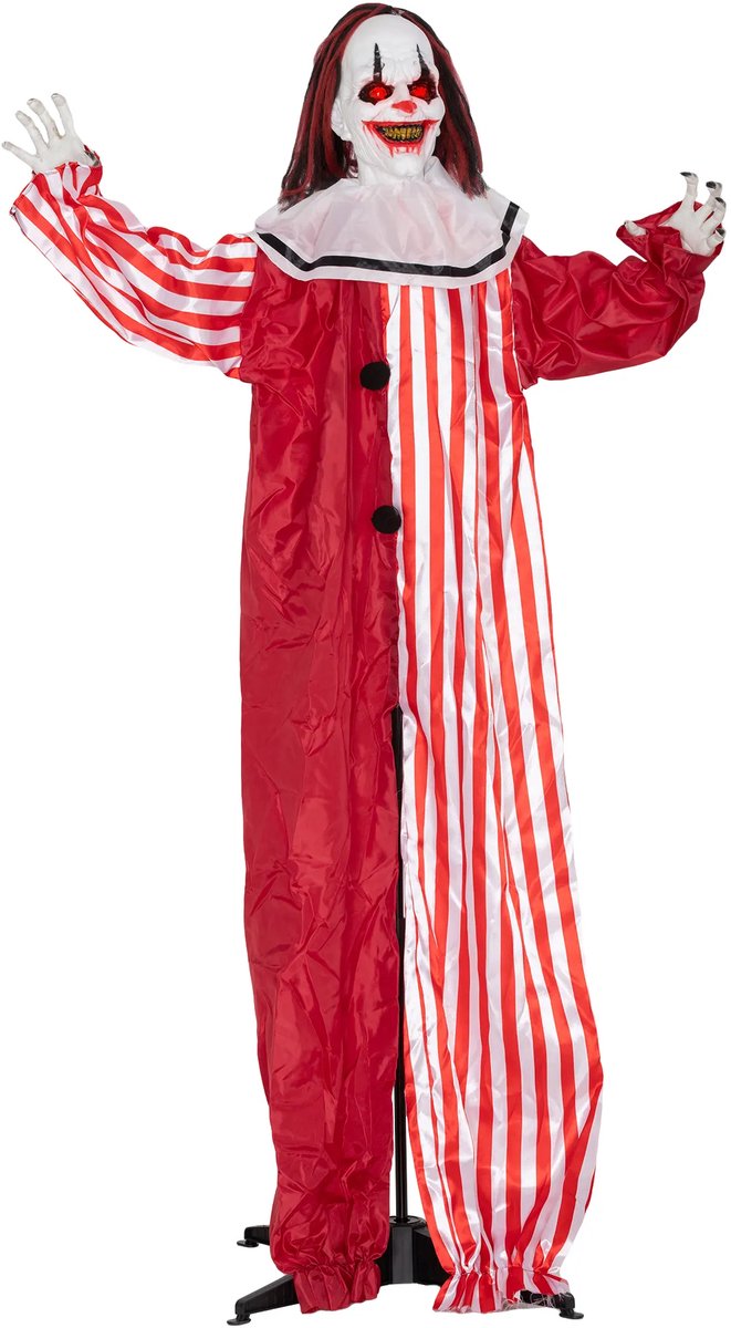 165 Cm Halloween Decoratie Halloween Clown Met LED-verlichting, Geluidsfunctie Lichaamseffect
