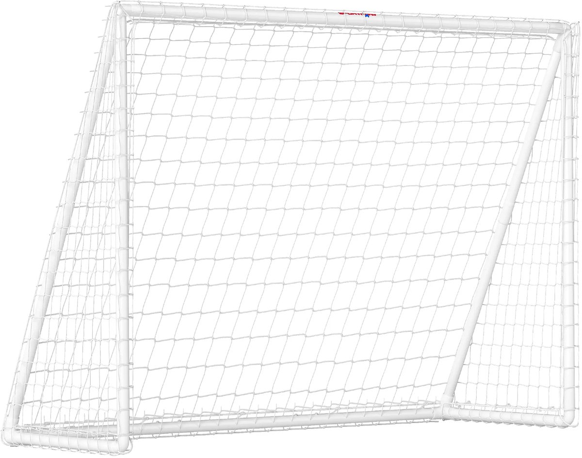 SPORTNOW Voetbaldoel, Robuust Net, Kunststof Frame, Haringen, 240L X 90B X 180H Cm, Wit