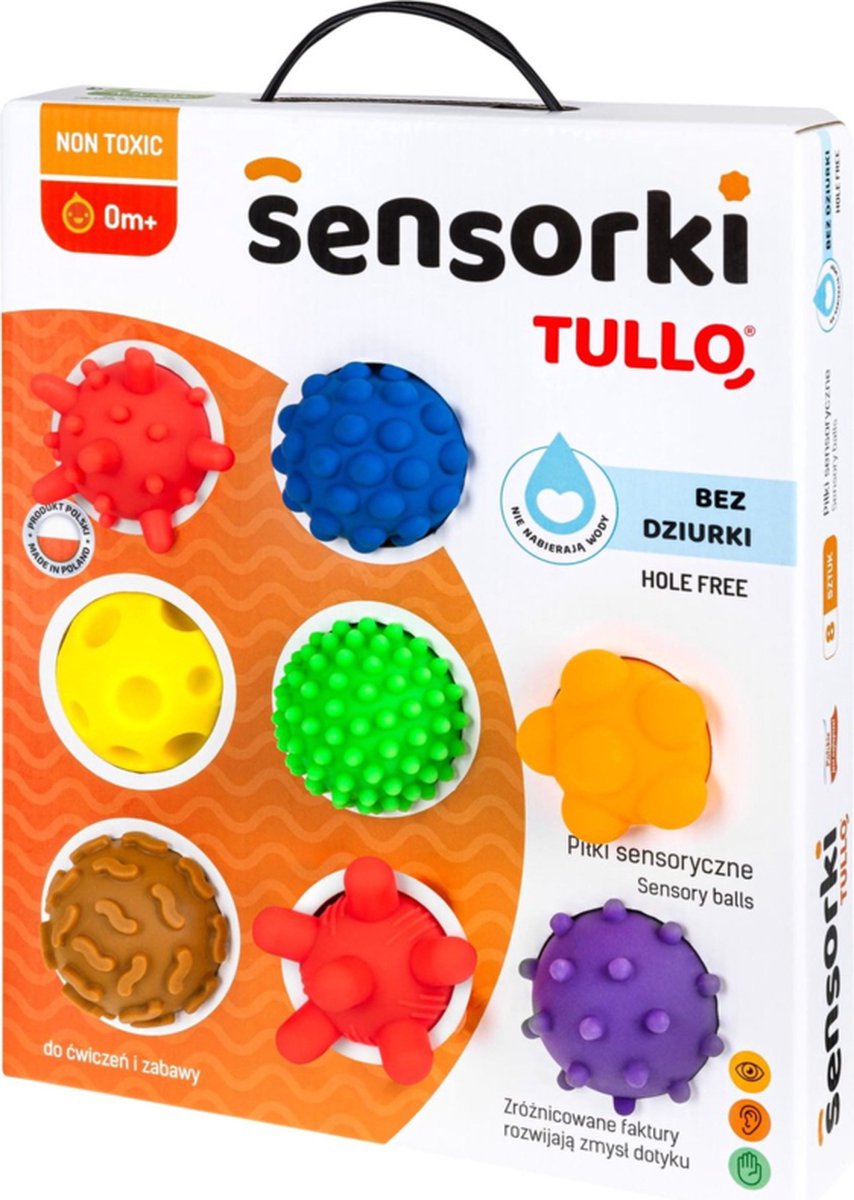 Tullo Sensorische ballen zonder gat- Set van 8- 0m+ 0+ maanden 0+ maanden