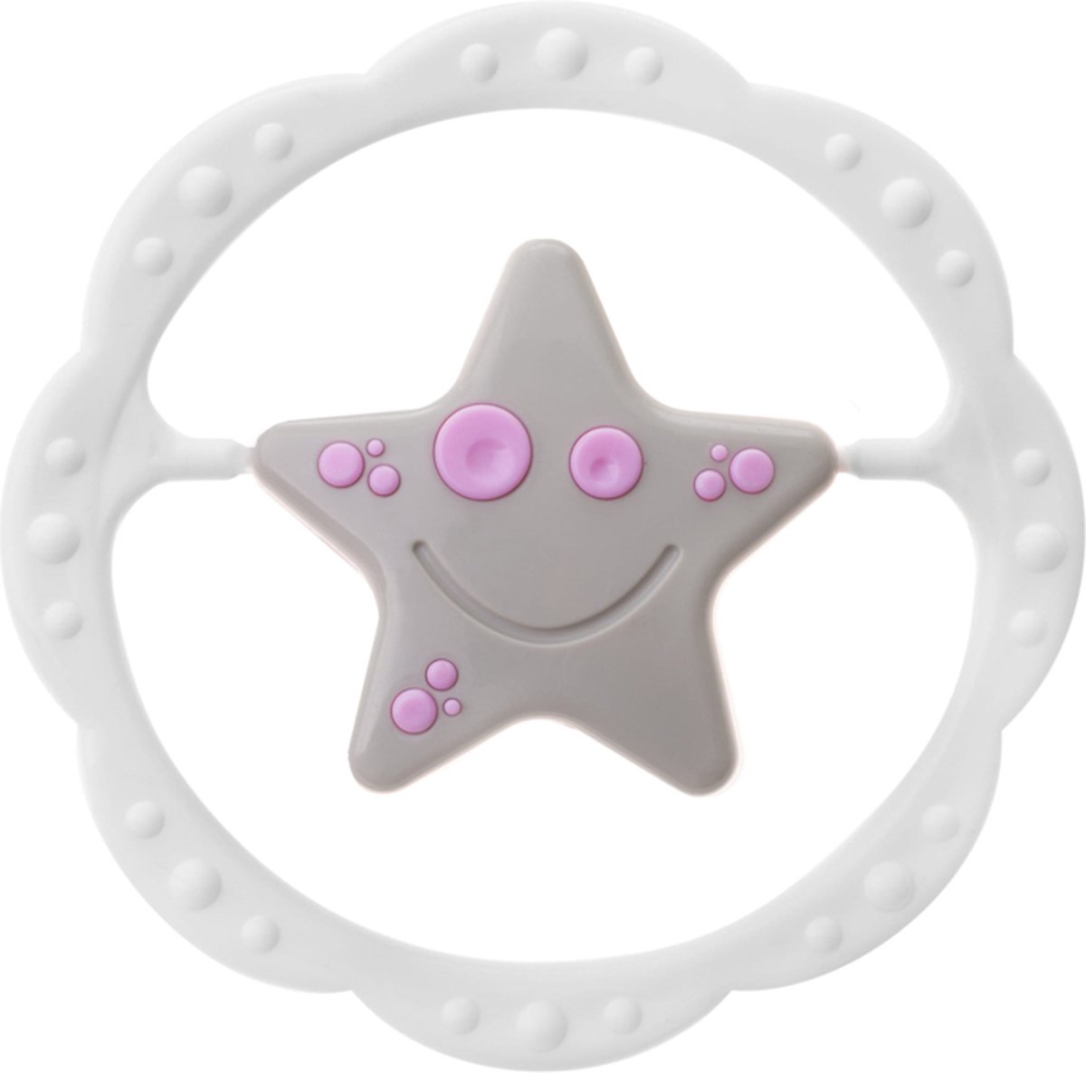 Tullo Sensorische ster rammelaar -grijs/ roze- 0m+ 0+ manden