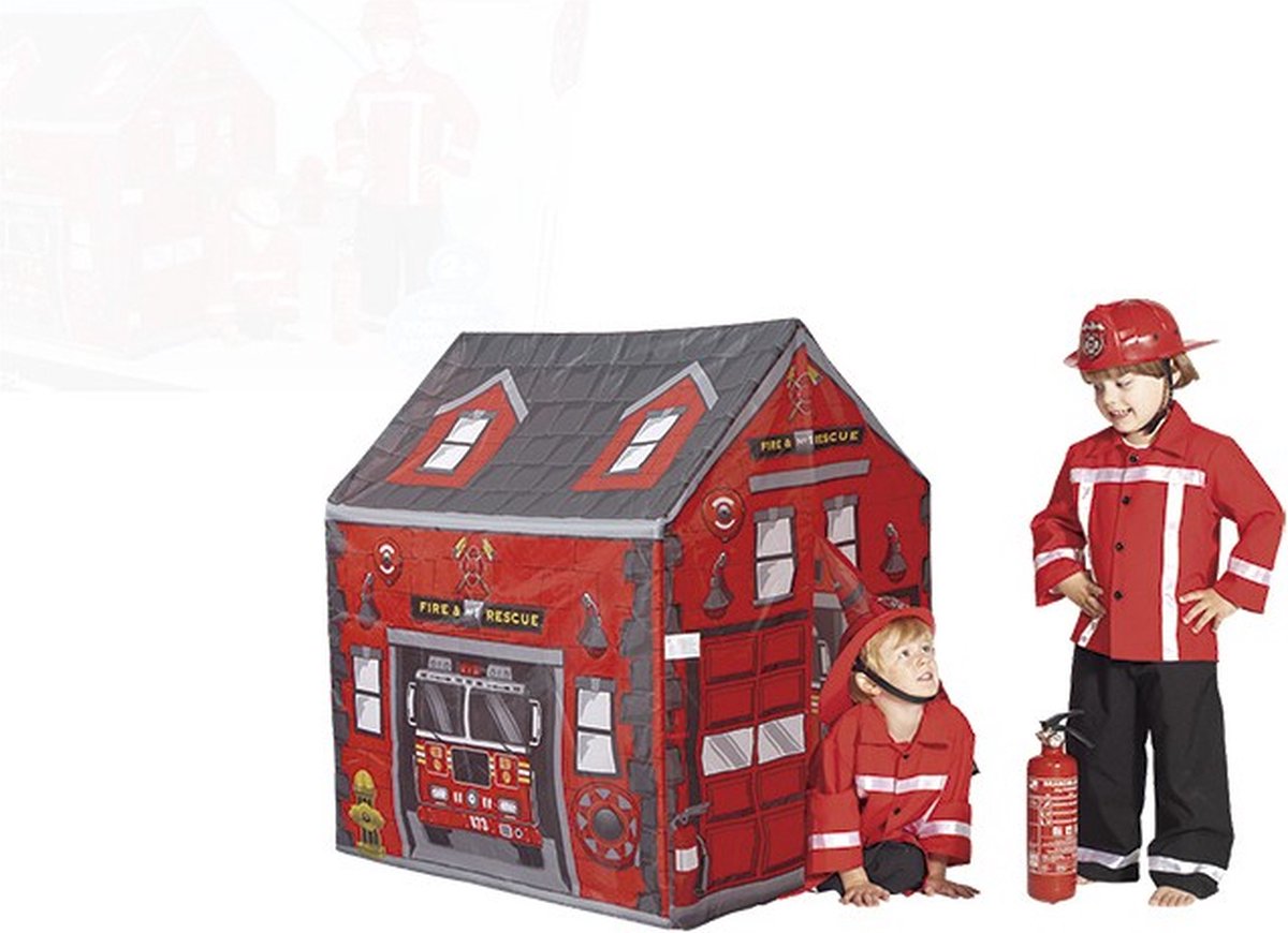 Speeltent Brandweer - Tachan - Brandweerkazerne Tent voor Kinderen - 102 x 95 x 72 cm