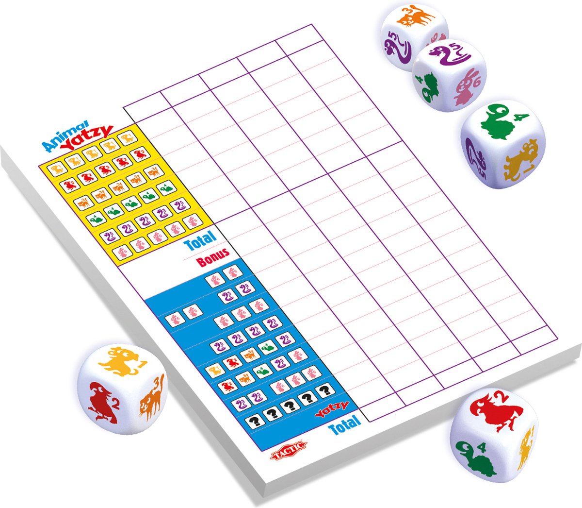 Tactic Animal Yatzy - Dobbelspel - Reisspel - Dieren Yatzy