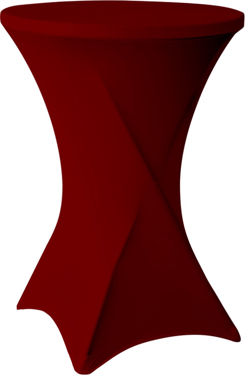 Statafelrok Bordeaux Rood / Burgundy 80cm - Statafelhoes - Tafelrok - ∅80-85x110cm - Tafelrokkenshop.nl