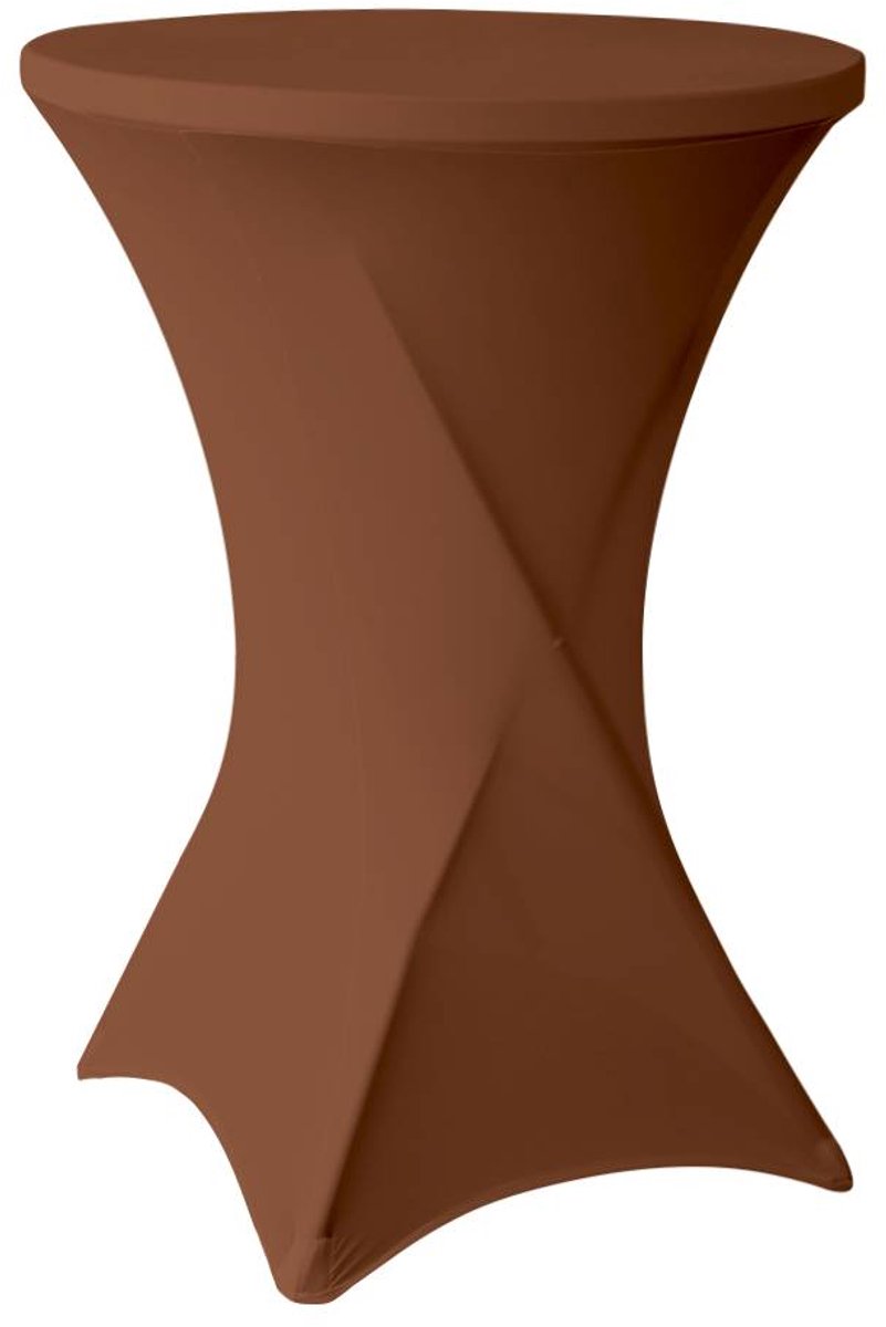 Statafelrok Bruin 80cm - Statafelhoes - Tafelrok - ∅80-85x110cm - Statafelrok Kerst - Tafelrokkenshop.nl