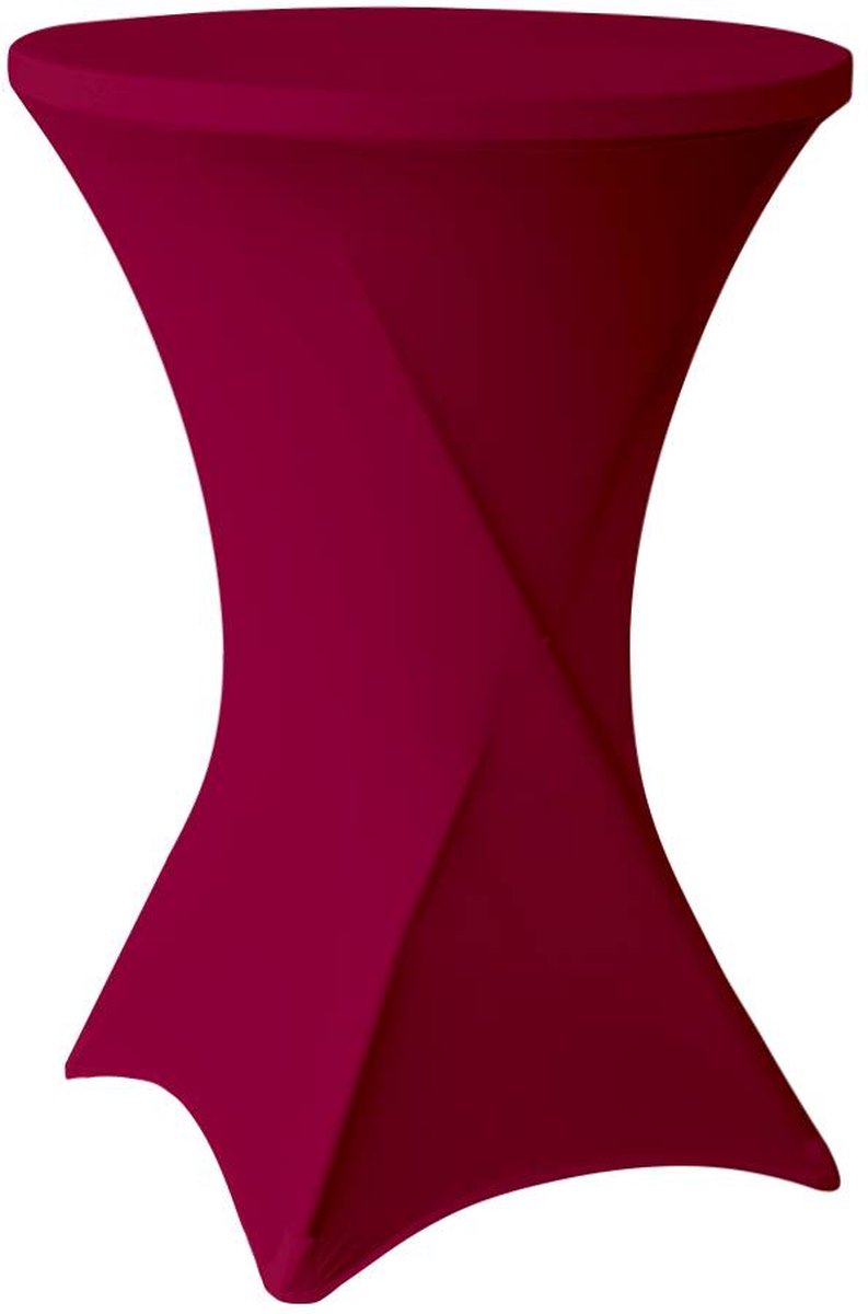 Statafelrok Claret / Bordeaux Paars 80cm - Statafelhoes - Tafelrok - ∅80-85x110cm - Tafelrokkenshop.nl