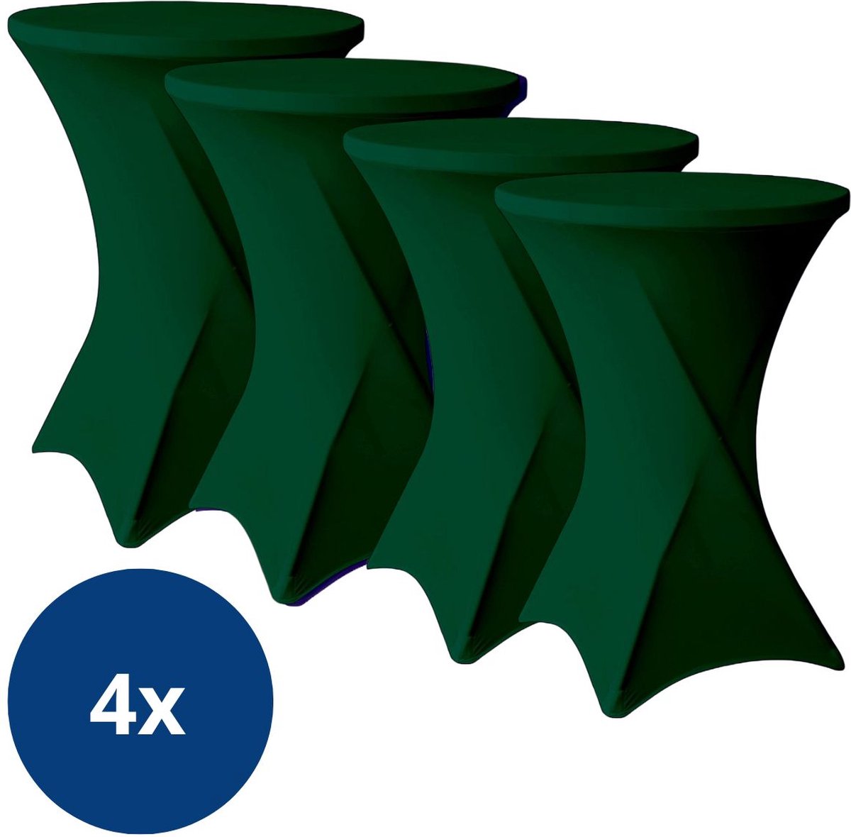Statafelrok Donkergroen 80cm - Statafelhoes Groen - Tafelrok - Set van 4 - ∅80-85x110cm - Tafelrokkenshop.nl