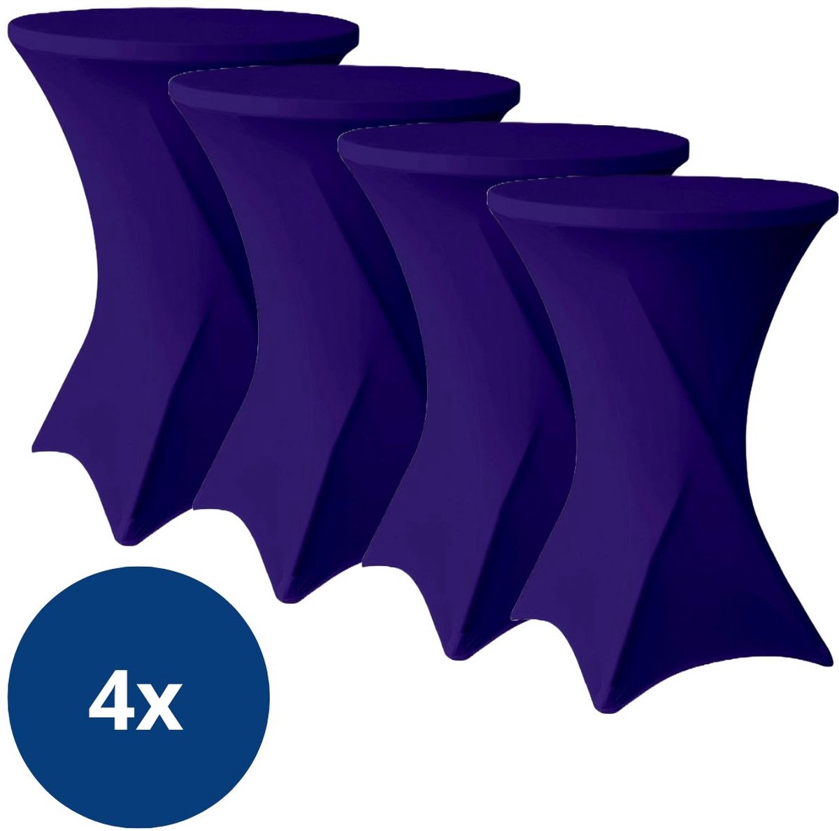 Statafelrok Paars 80cm - Statafelhoes - Tafelrok - Set van 4 - ∅80-85x110cm - Tafelrokkenshop.nl