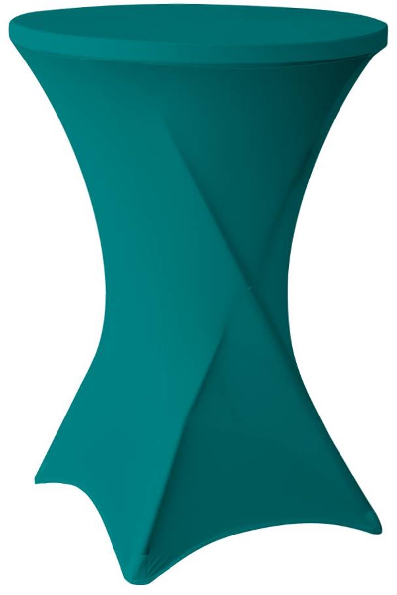 Statafelrok Turquoise 80cm - Statafelhoes - Tafelrok - ∅80-85x110cm - Tafelrokkenshop.nl