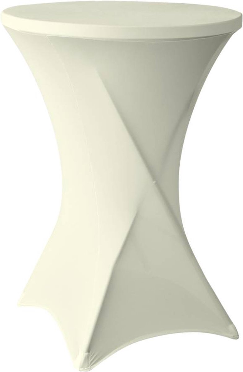 Statafelrok Wit / Ivory 80cm - Statafelhoes - Tafelrok - ∅80-85x110cm - Tafelrokkenshop.nl