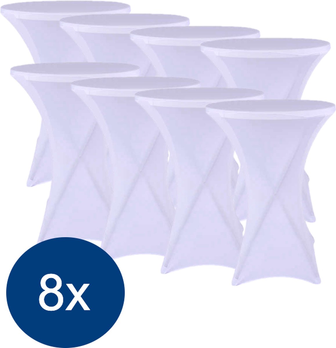 Statafelrok Wit 80cm - Statafelhoes -   - Set van 8 - Bezza Media