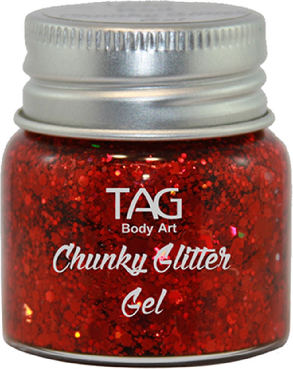 Tag Chunky Glitter Gel Rood