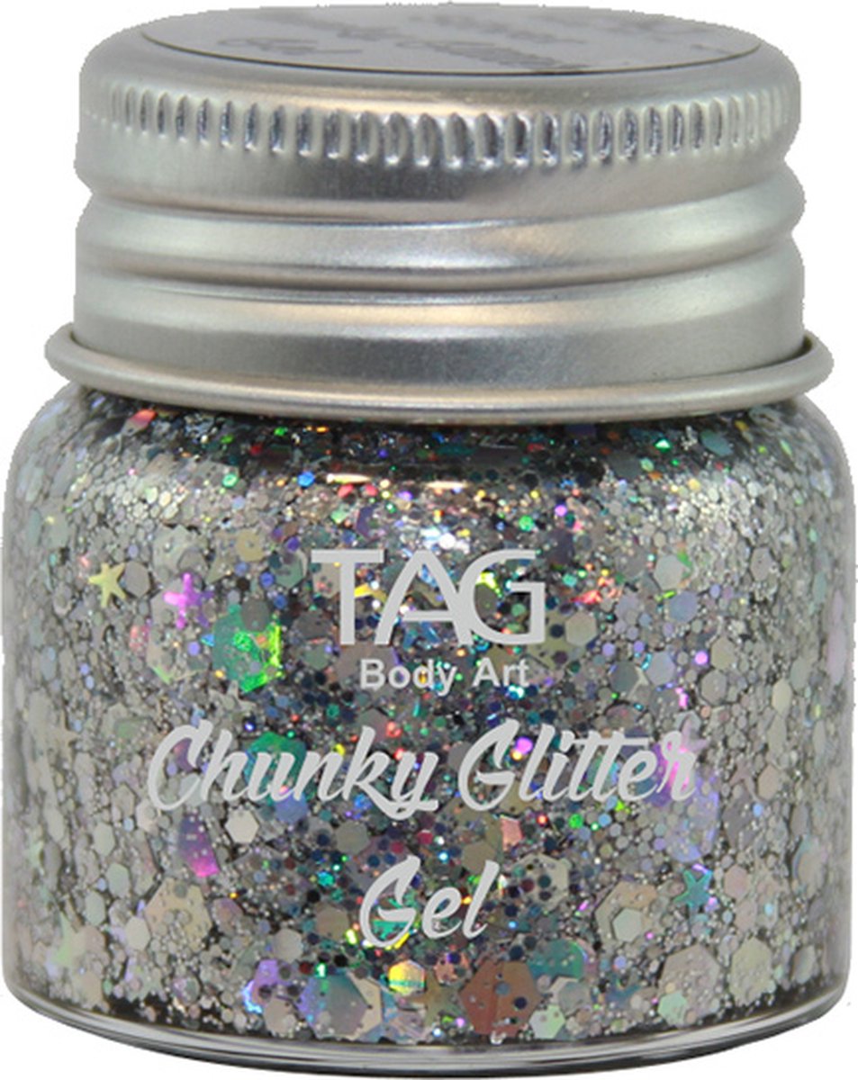 Tag Chunky Glitter Gel Zilver