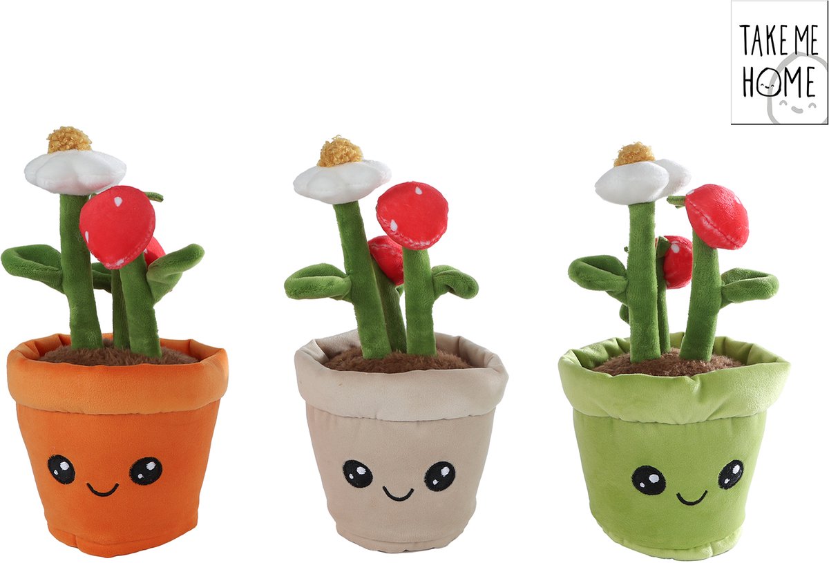 Pluche aardbeienplant knuffel speelgoed 23cm - Take Me Home plant.