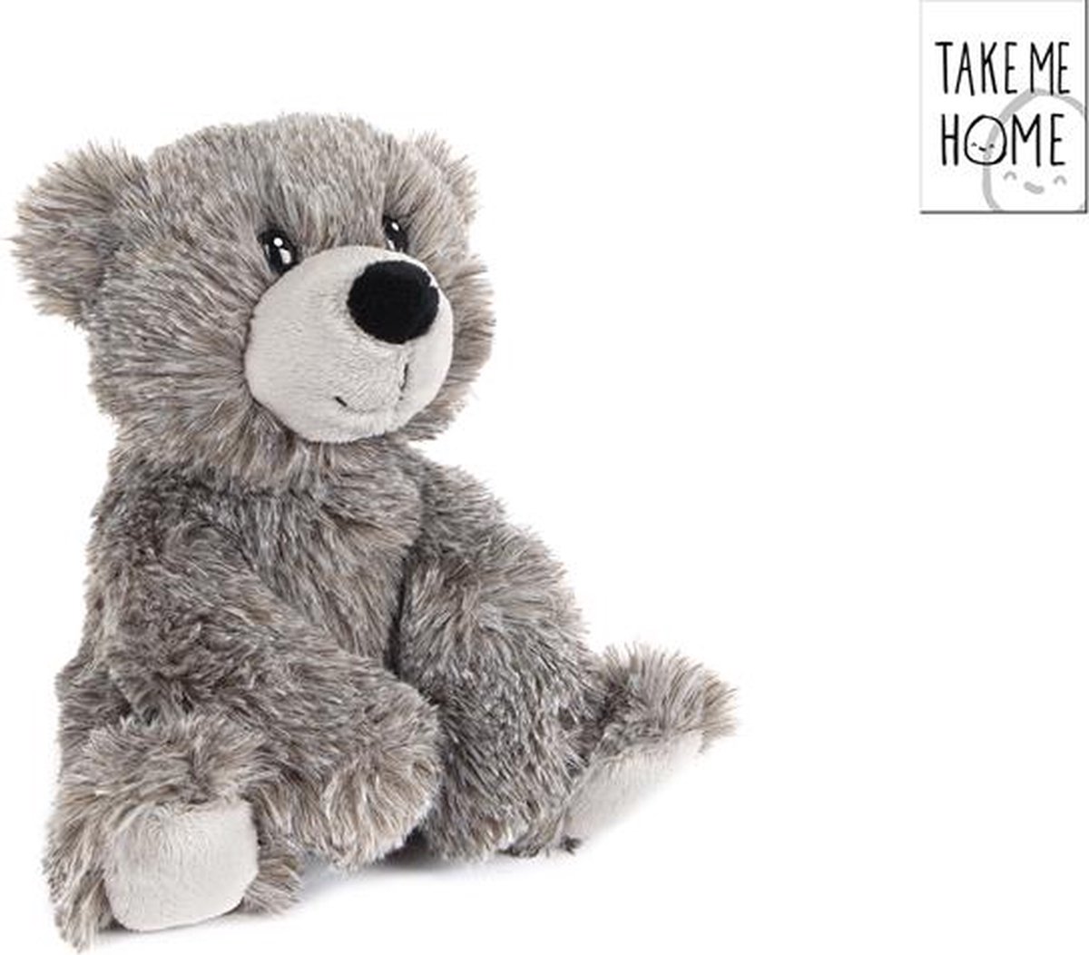 Take Me Home beer grijs pluche 15cm