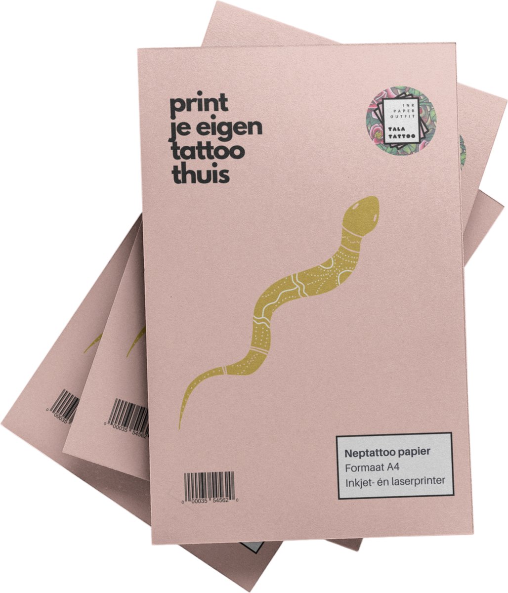 Talatattoo - neptattoo volwassenen - 1 set A4 neptattoo papier - zelf design printen (Inkjet/Laser)