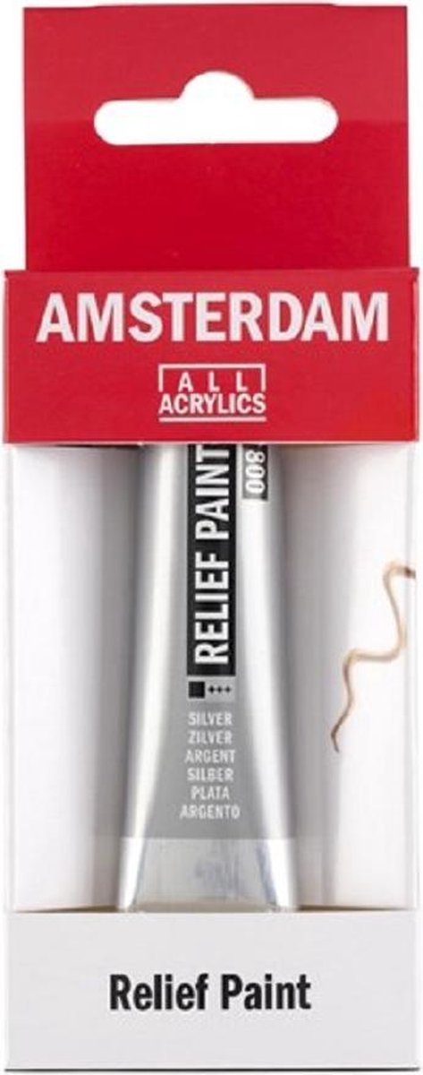 Amsterdam Contourverf Tube 20 ml Zilver 800