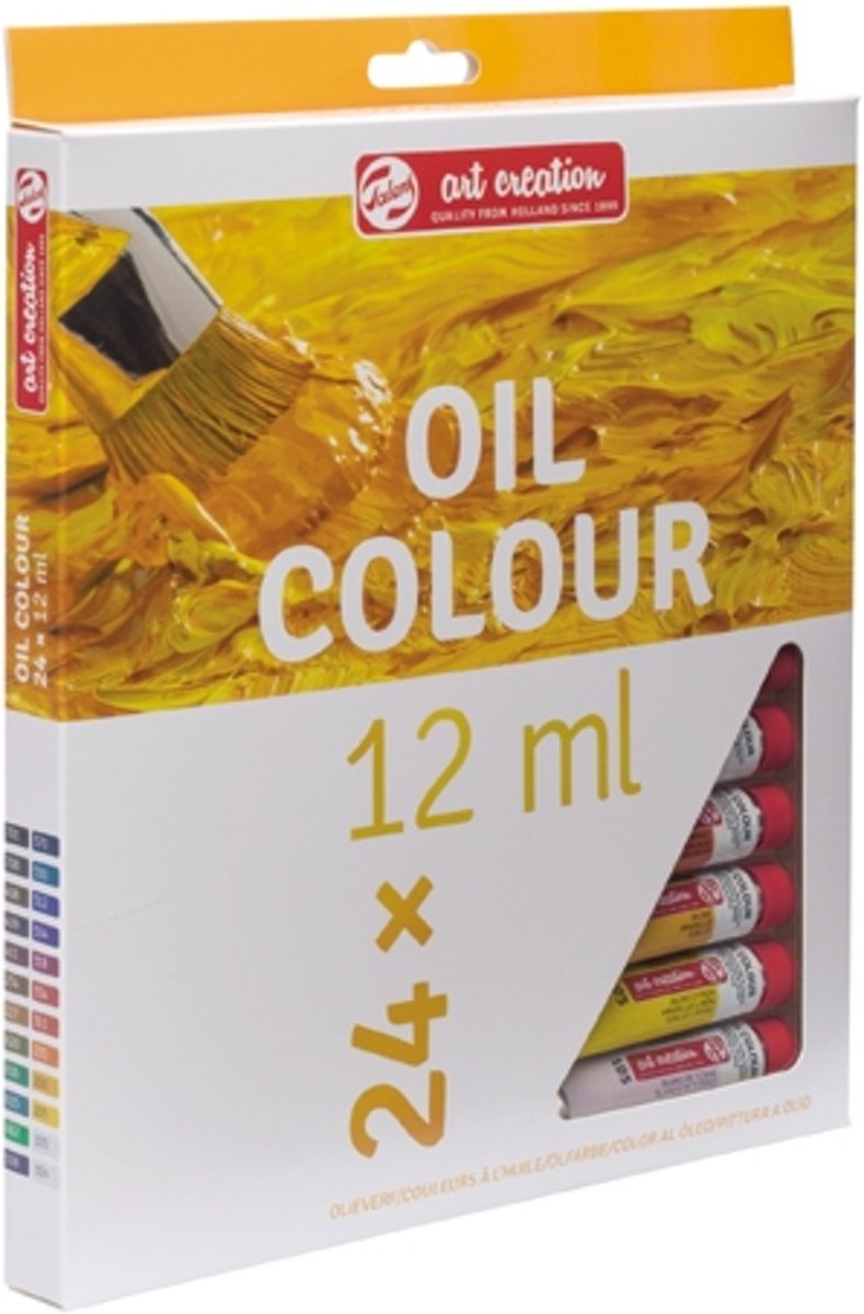 Oil Colour set 24 kleuren 12 ml tubes olieverf