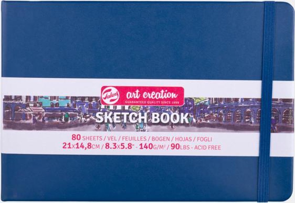 Talens Art Creation schetsblok 21x14,8cm - 80 vellen - blauw