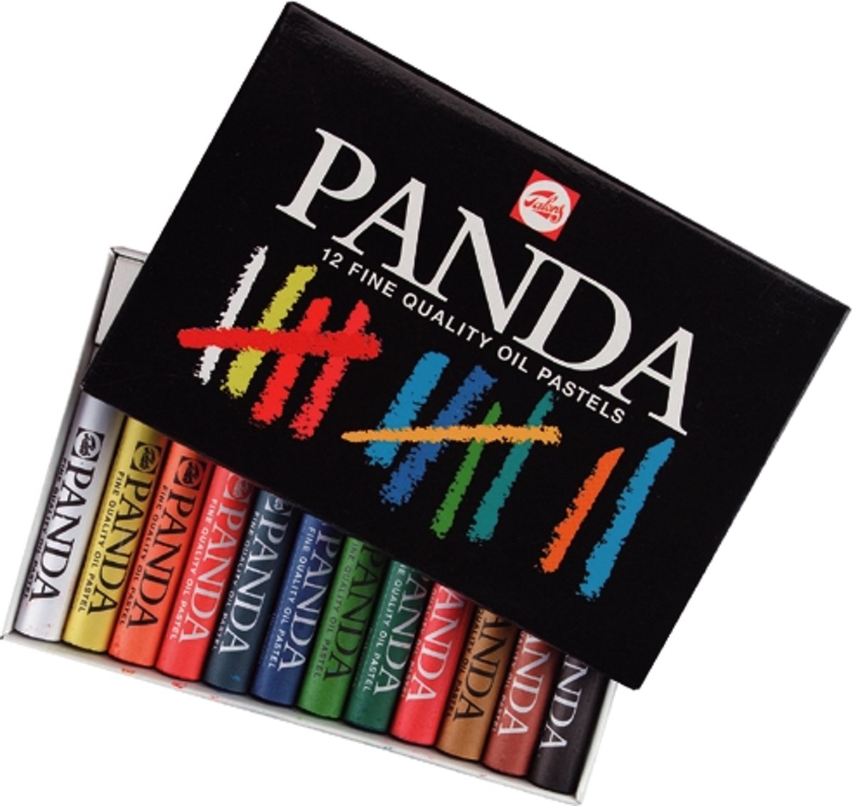 Panda set 12 kleuren krijtjes pastels oliepastels