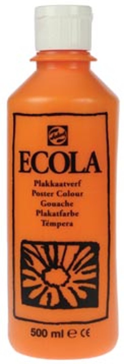 Plakkaatverf Ecola flacon van 500 ml, oranje