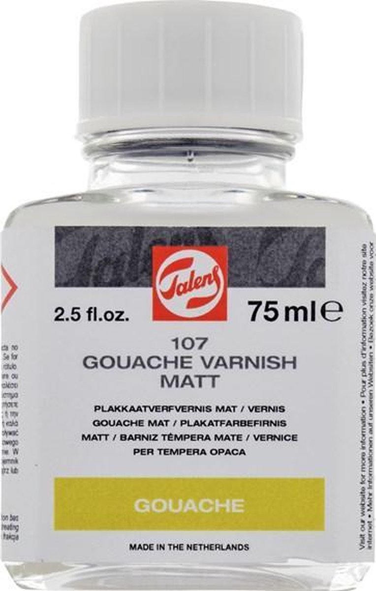   Plakkaatverfvernis Mat 107 Fles 75 ml